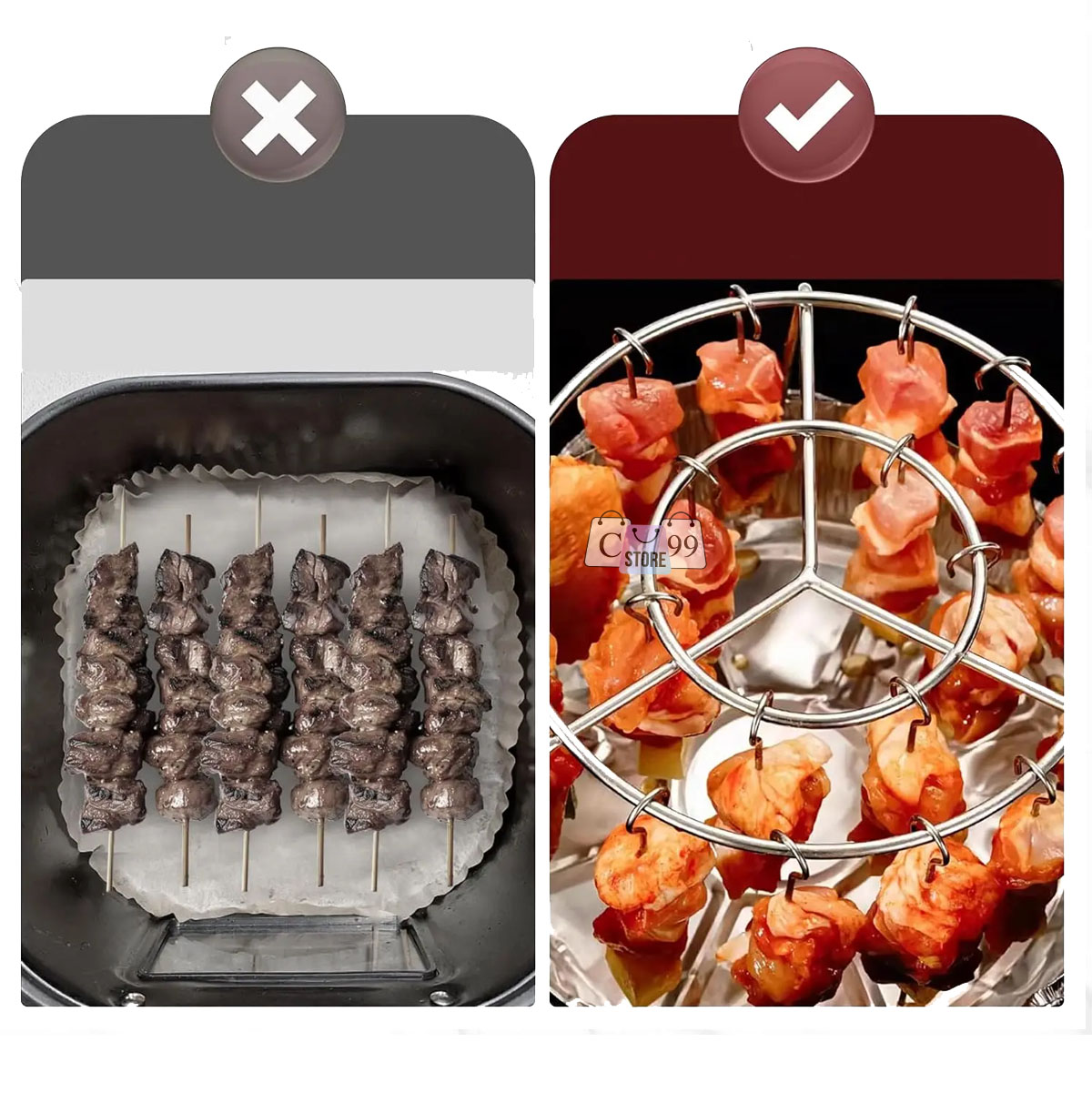 Miniatura 4 de Brochetas Soporte Para Freidora De Aire